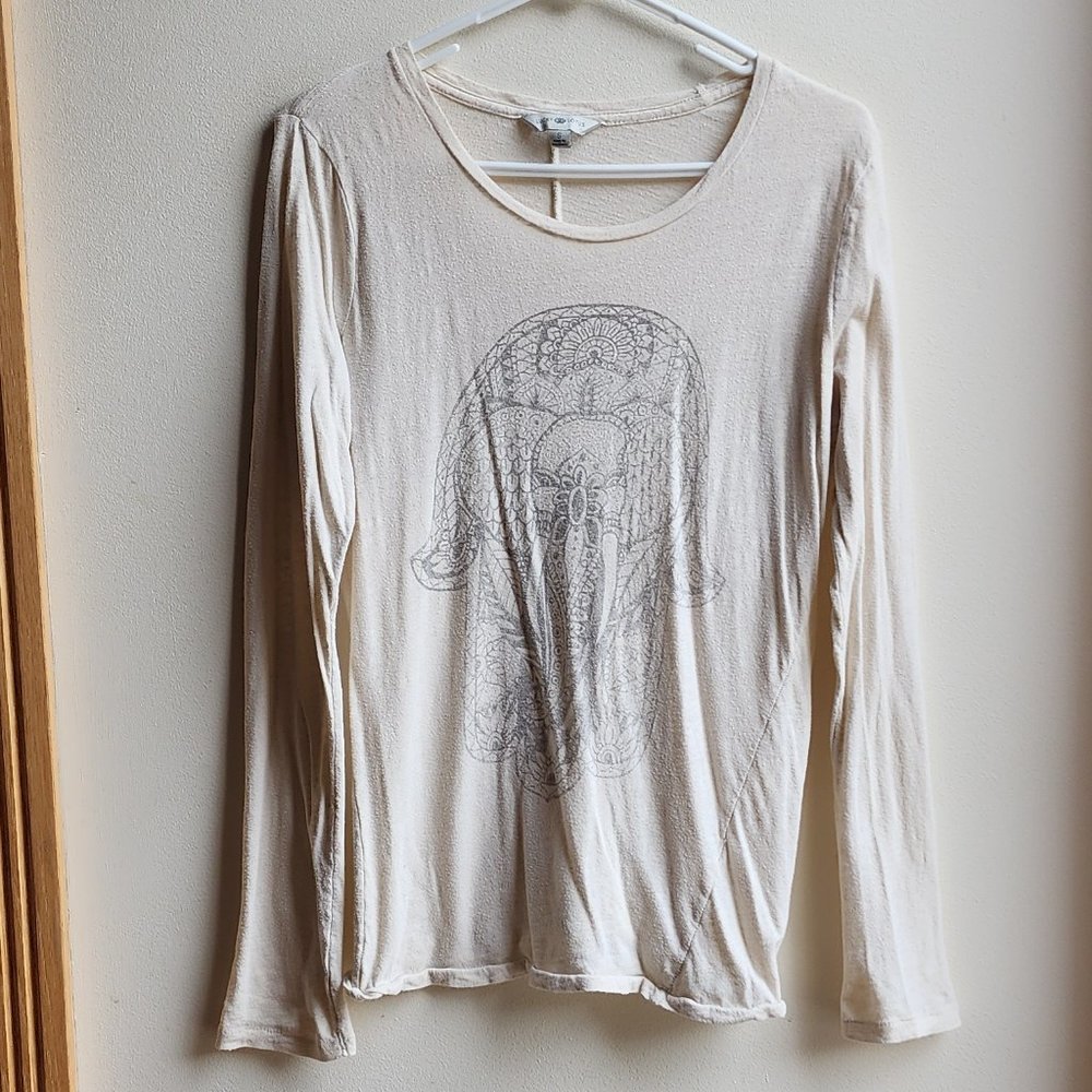 Lucky Lotus Elephant Design Long Sleeve Jersey Size Small